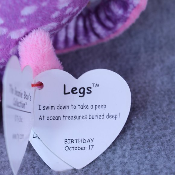 TY Beanie Boos "Legs" the Purple OCTOPUS New with Tags‎ Plush Sea Animal Stuffed - Picture 4 of 5